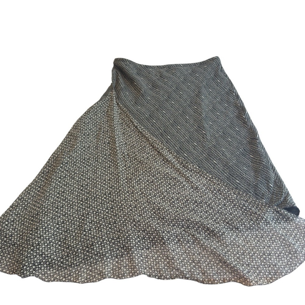 Max Studio 100% Silk Asymmetrical Midi Skirt High Low Satin Neutral Small in EUC - Picture 6 of 15